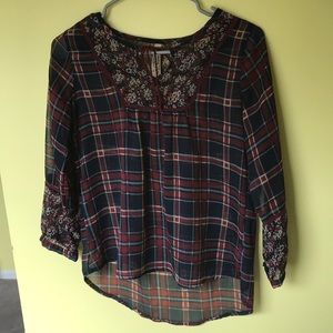 Plaid sheet shirt